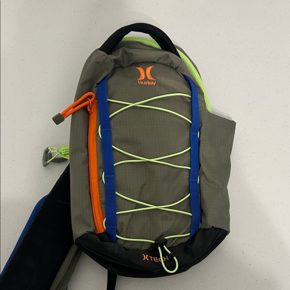 Hurley Gray and Black Backpack with Orange Accents - Picture 2 of 5